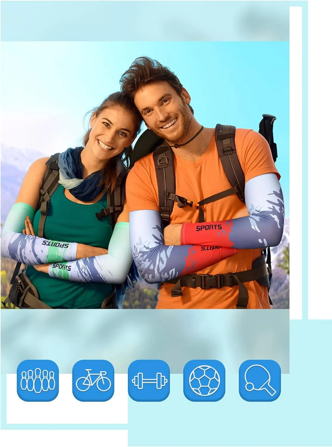 10 Pairs Sun Protection UV Arm Sleeves Cooling Anti Slip Compression Sleeves Sports Polyester Cycling Covers