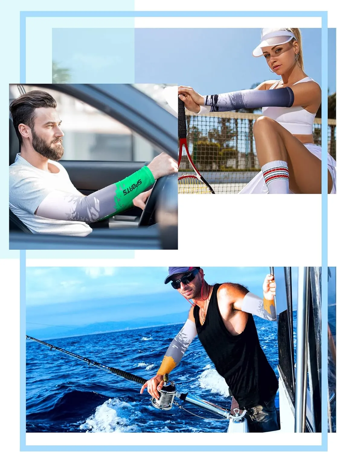 10 Pairs Sun Protection UV Arm Sleeves Cooling Anti Slip Compression Sleeves Sports Polyester Cycling Covers