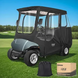 10L0L 2 Passenger Golf Cart Enclosure fit Yamaha G14 G16 G22 G29 Drive and Drive 2, 600D Heavy Duty Yamaha Rain Cover with Clear PVC Windshield, Side Mirror Openings, Waterproof Oxford Cloth