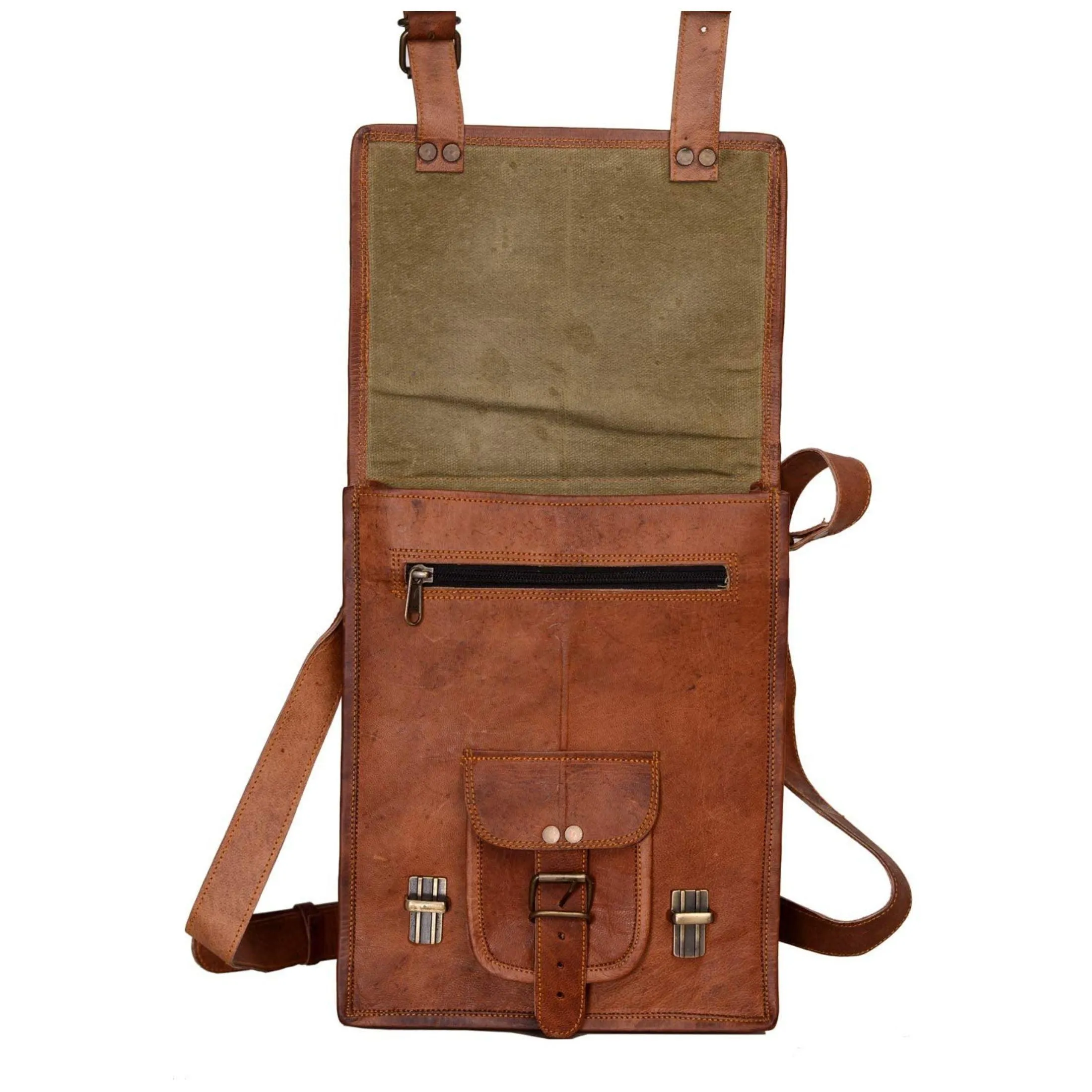 11" Sturdy Leather Satchel – iPad Messenger Bag & Crossbody Tote