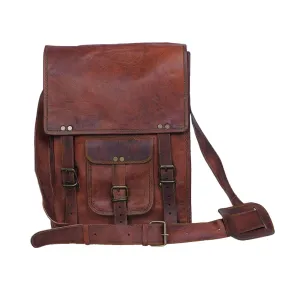 11" Sturdy Leather Satchel – iPad Messenger Bag & Crossbody Tote