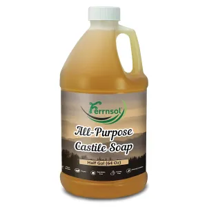 1/2-gal All-Purpose Castile Liquid Soap – Unscented, Fragrance-Free – Natural Multi-Surface Cleaner for Home, Hands, and More – Biodegradable – 64oz