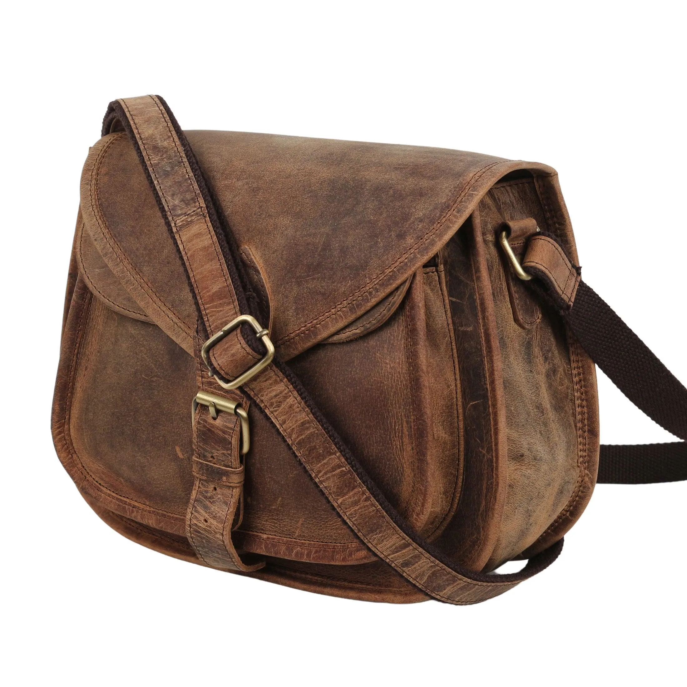 12" Leather Crossbody Bag – Women's Purse, Tote, Satchel & Shoulder Bag