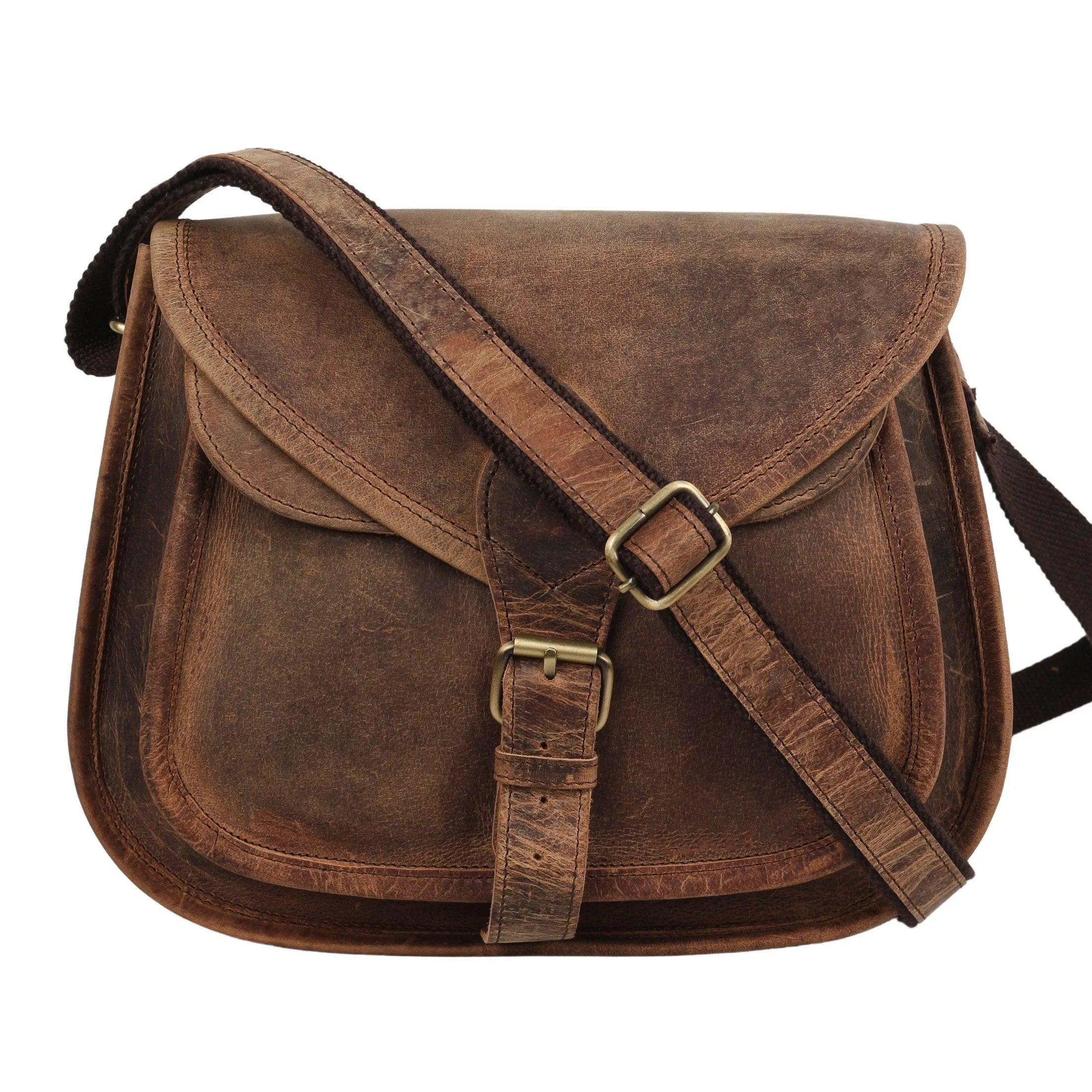 12" Leather Crossbody Bag – Women's Purse, Tote, Satchel & Shoulder Bag
