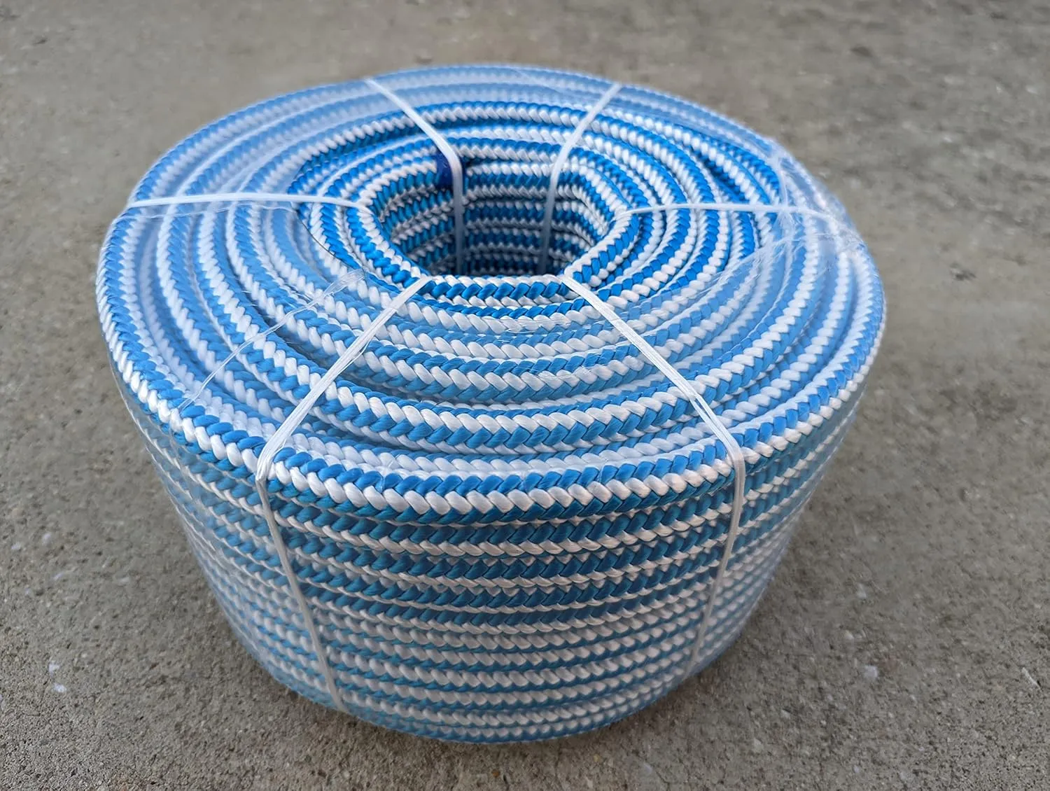 1/2" x 200' Arborist Tree Climbing Rope, 16 Carrier Braid, Blue/White