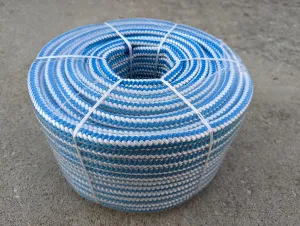 1/2" x 200' Arborist Tree Climbing Rope, 16 Carrier Braid, Blue/White