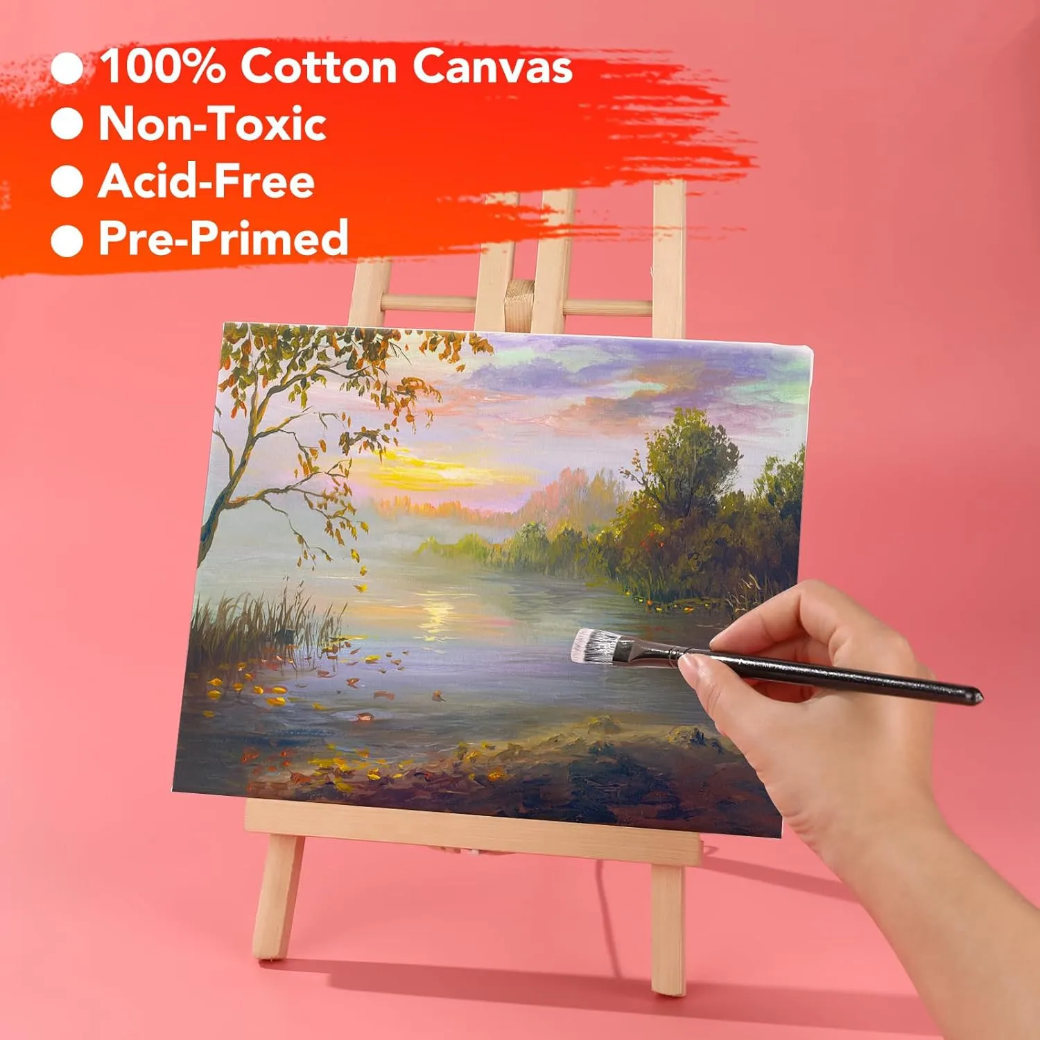 14 Packs Stretched Canvas for Painting, MultiSize 12x16, 10x12, 8x10, 5x7, 8x8, 6x6, 4x4 (2 of Each), Primed Blank Canvas for Oil, Acrylic Paint,for Beginner, Artist.