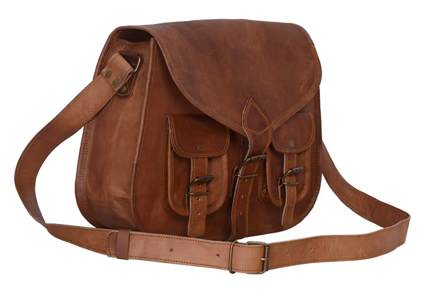 14" Genuine Leather Purse – Women's Shoulder Bag, Crossbody & Tote