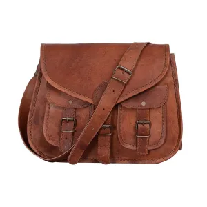 14" Genuine Leather Purse – Women's Shoulder Bag, Crossbody & Tote