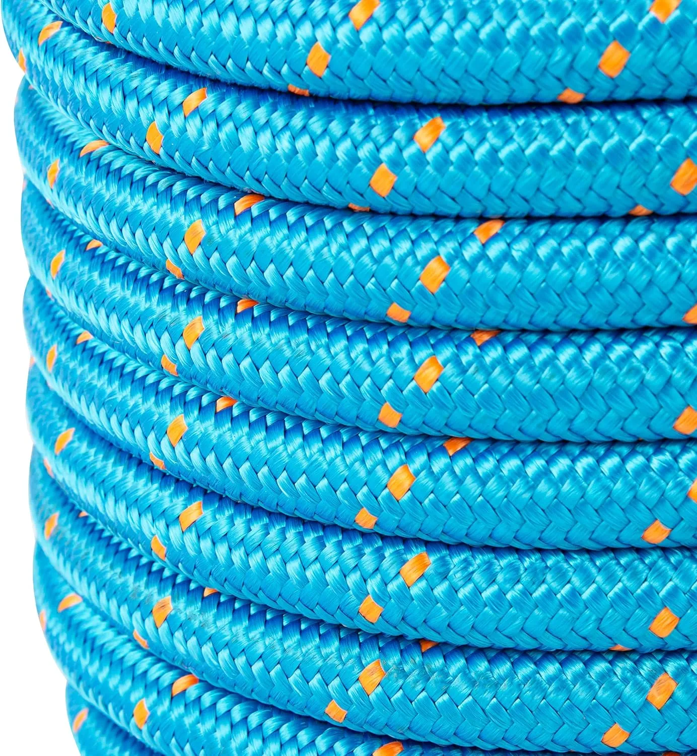 15-135 Double Braided Arborist Rope 0.55in. x 125ft. 8400 Lbs Breaking Strength, Static Rope for Tree Work, Camping, Halyard, Swing, Sailing, Blue