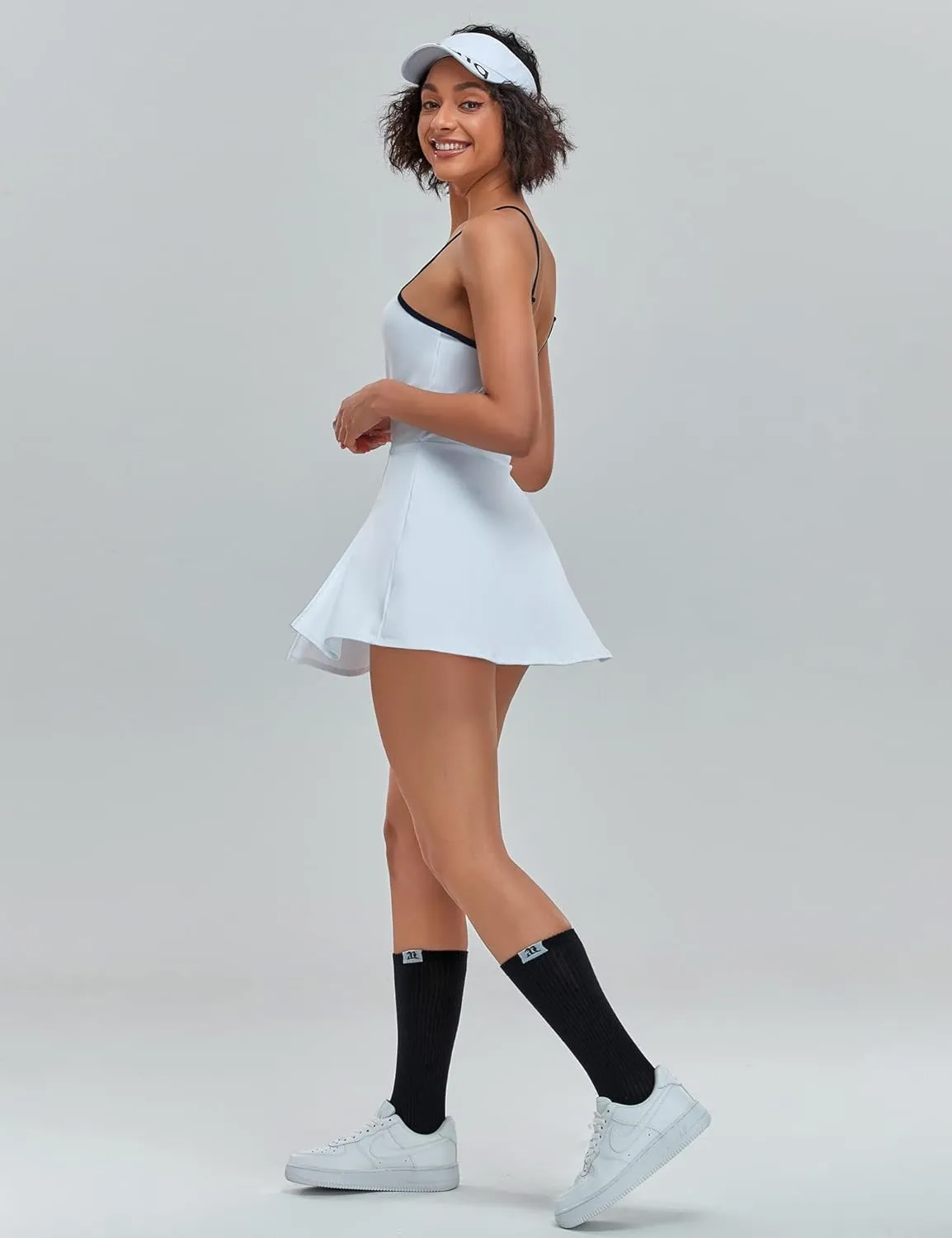 1a1a Women’s Tennis Golf Dress with Shorts Pockets Sleeveless Workout Sports Athletic Dresses