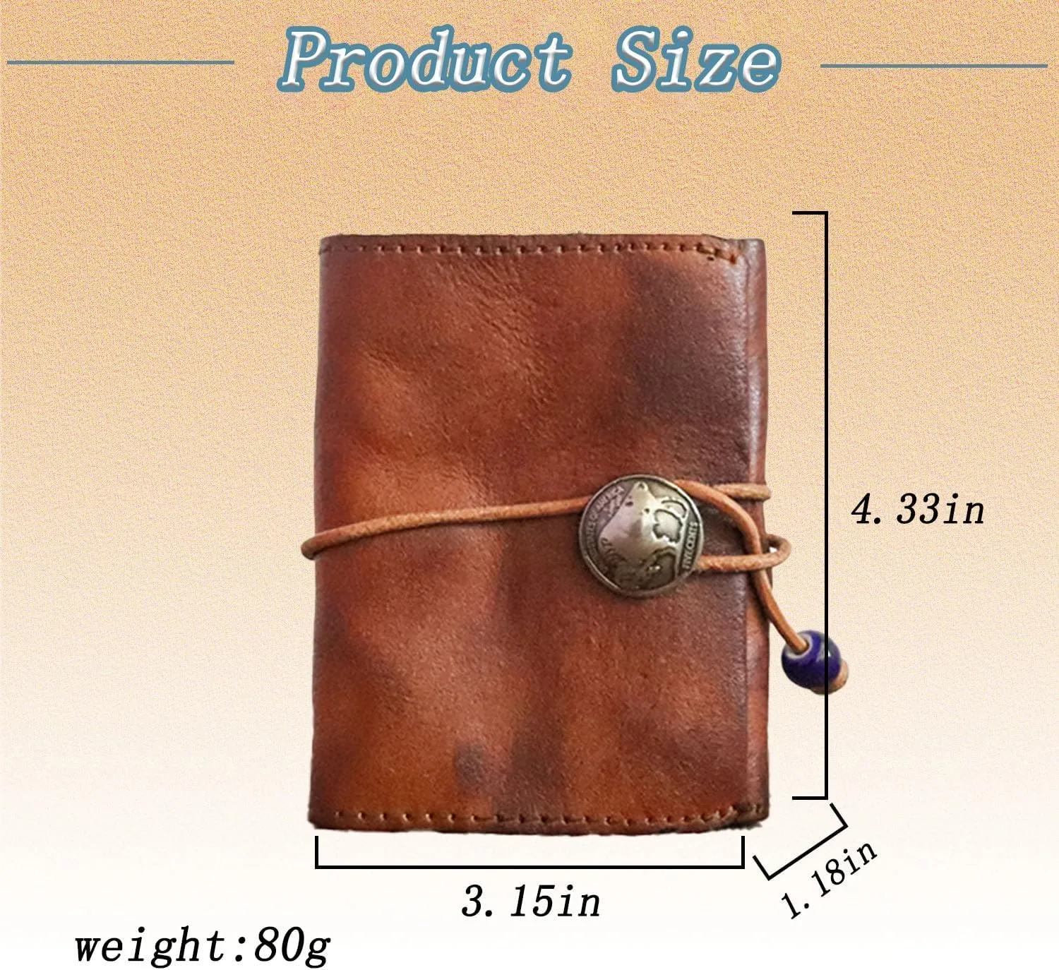 1PCS Leather Change Purse Drawstring Coin Purse Leather Coin Purse for Women Triple Compartment Leather Coin Purse (Brown)