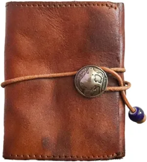 1PCS Leather Change Purse Drawstring Coin Purse Leather Coin Purse for Women Triple Compartment Leather Coin Purse (Brown)