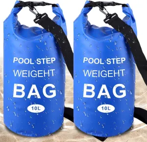 2 Packs Universal Pool Step Weight Bags 500D 10L Heavy Duty Pool Ladder Weights PVC Waterproof Bag Pool Weight Sand Bag Foldable Pool Stair Weights for Above Ground/In-Ground Pool Steps