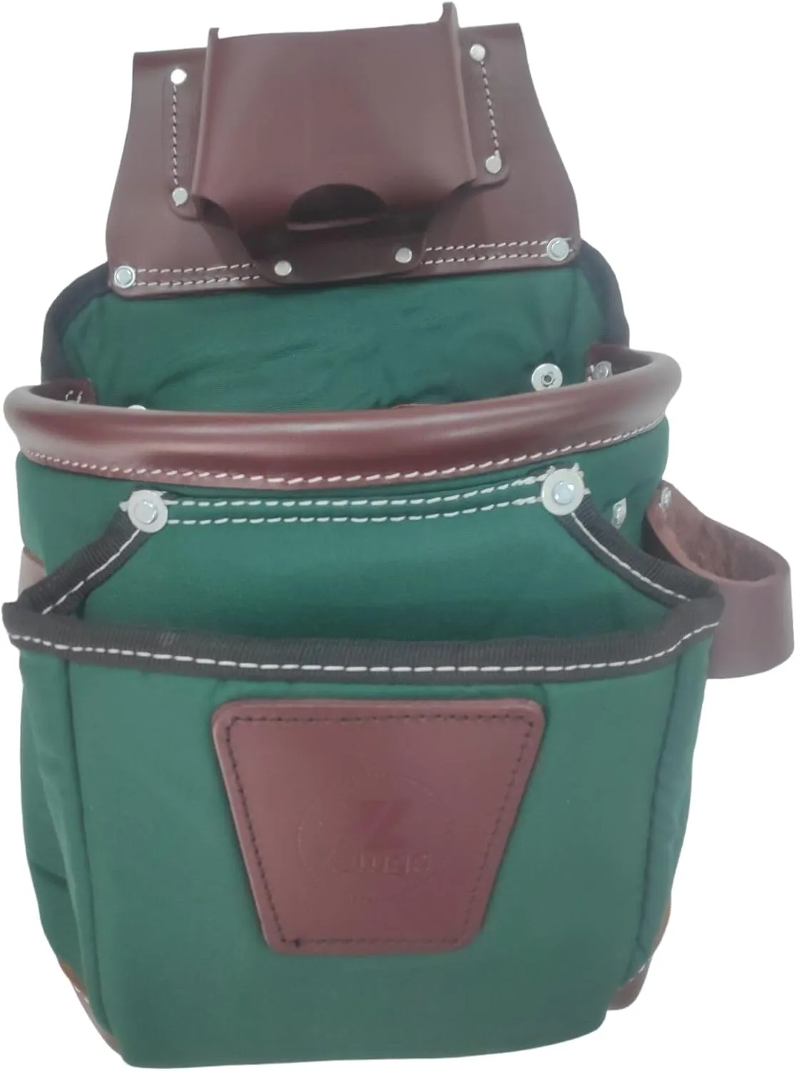 20-232 100% Leather Tool Belt, Bag, Carpenter, Construction, Framers, Handyman and Electrician Tool Bag Set, Green