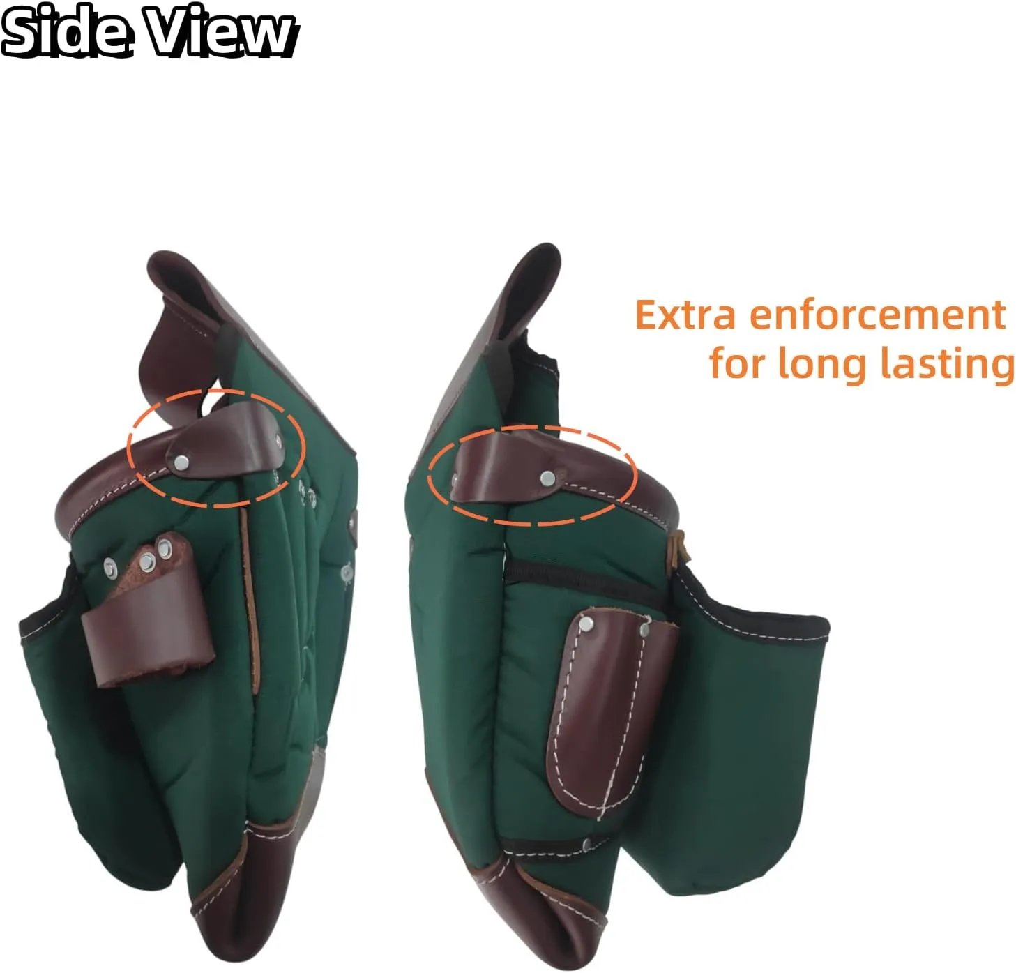 20-232 100% Leather Tool Belt, Bag, Carpenter, Construction, Framers, Handyman and Electrician Tool Bag Set, Green