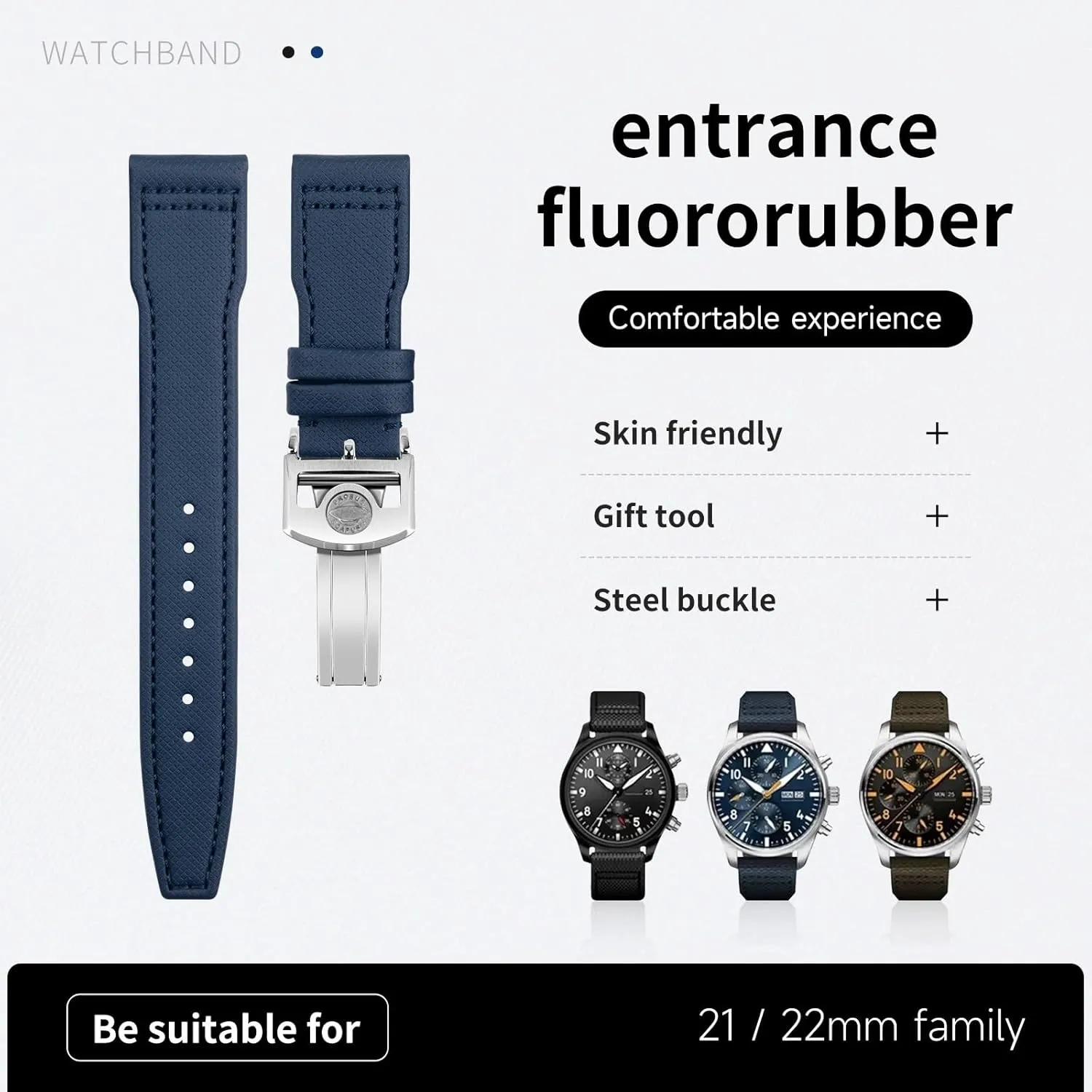 20mm 21mm 22mm Nylon Canvas Leather Watchband For IWC SPITFIRE MARK 18 Portugieser Portofino Pilot IW3777 Wristband