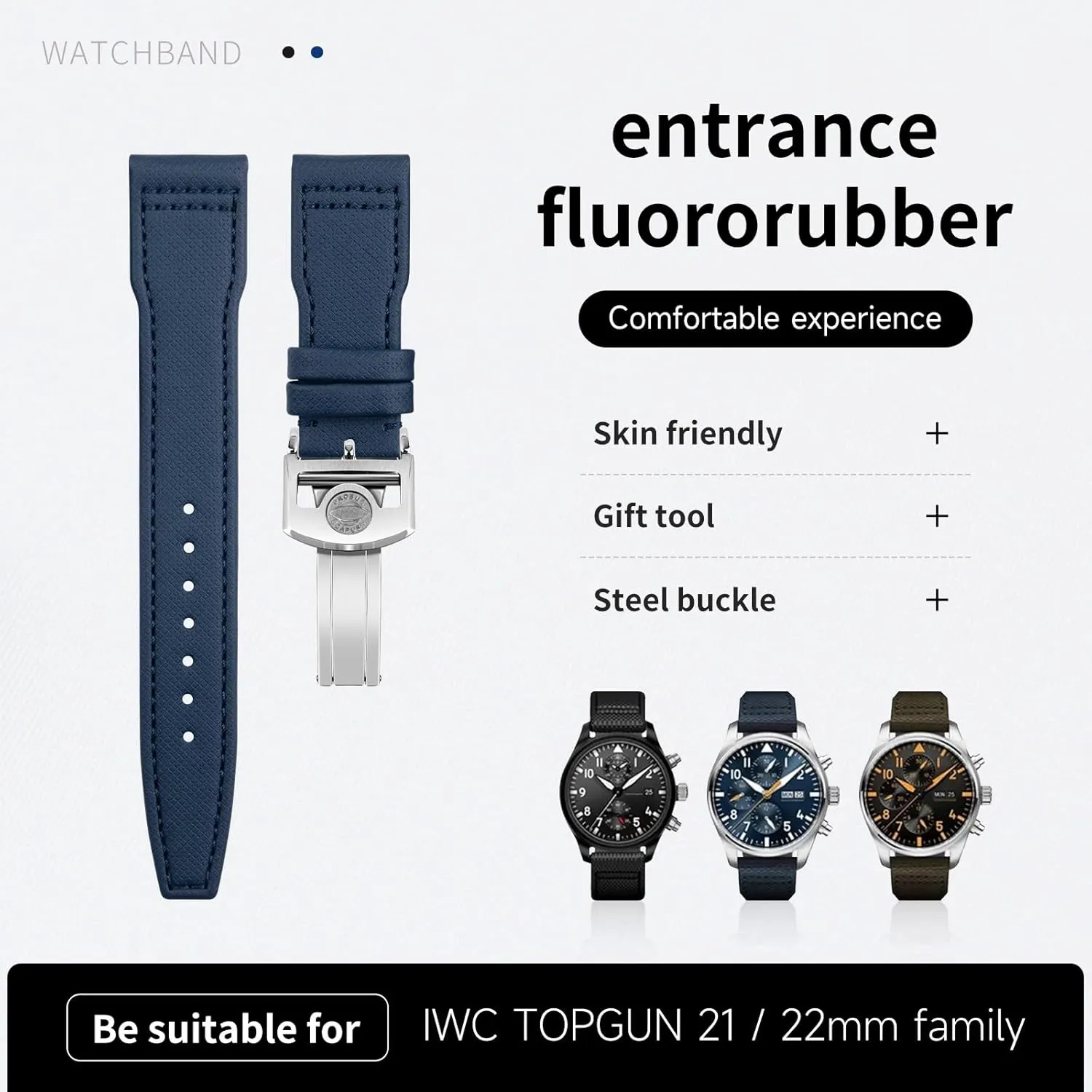 20mm 21mm 22mm Nylon Canvas Leather Watchband For IWC SPITFIRE MARK 18 Portugieser Portofino TOP GUN Pilot IW3777 Wristband