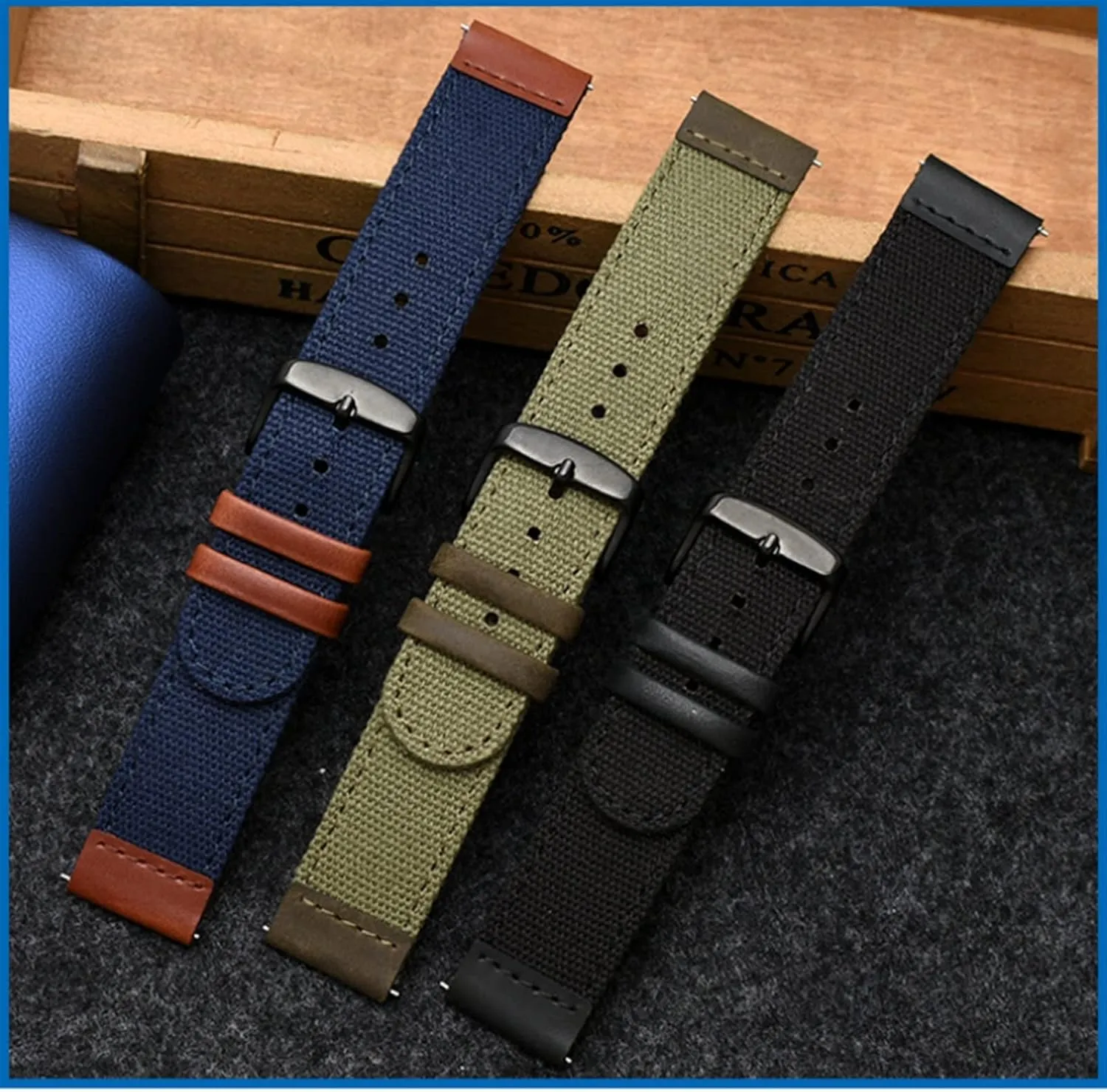 20mm Genuine Leather Army green Nylon Sport Strap Canvas Quick release Men Bracelet Watch Band For TIMEX TW4B14200|14100|14000