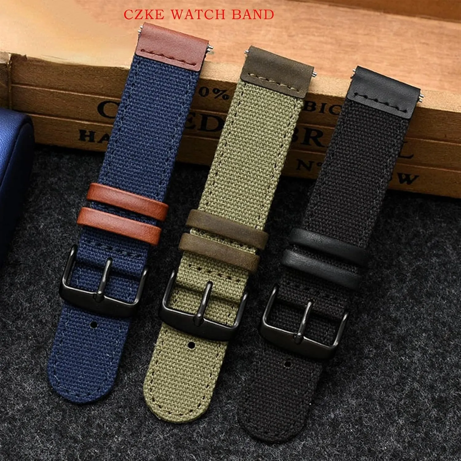20mm Genuine Leather Army green Nylon Sport Strap Canvas Quick release Men Bracelet Watch Band For TIMEX TW4B14200|14100|14000