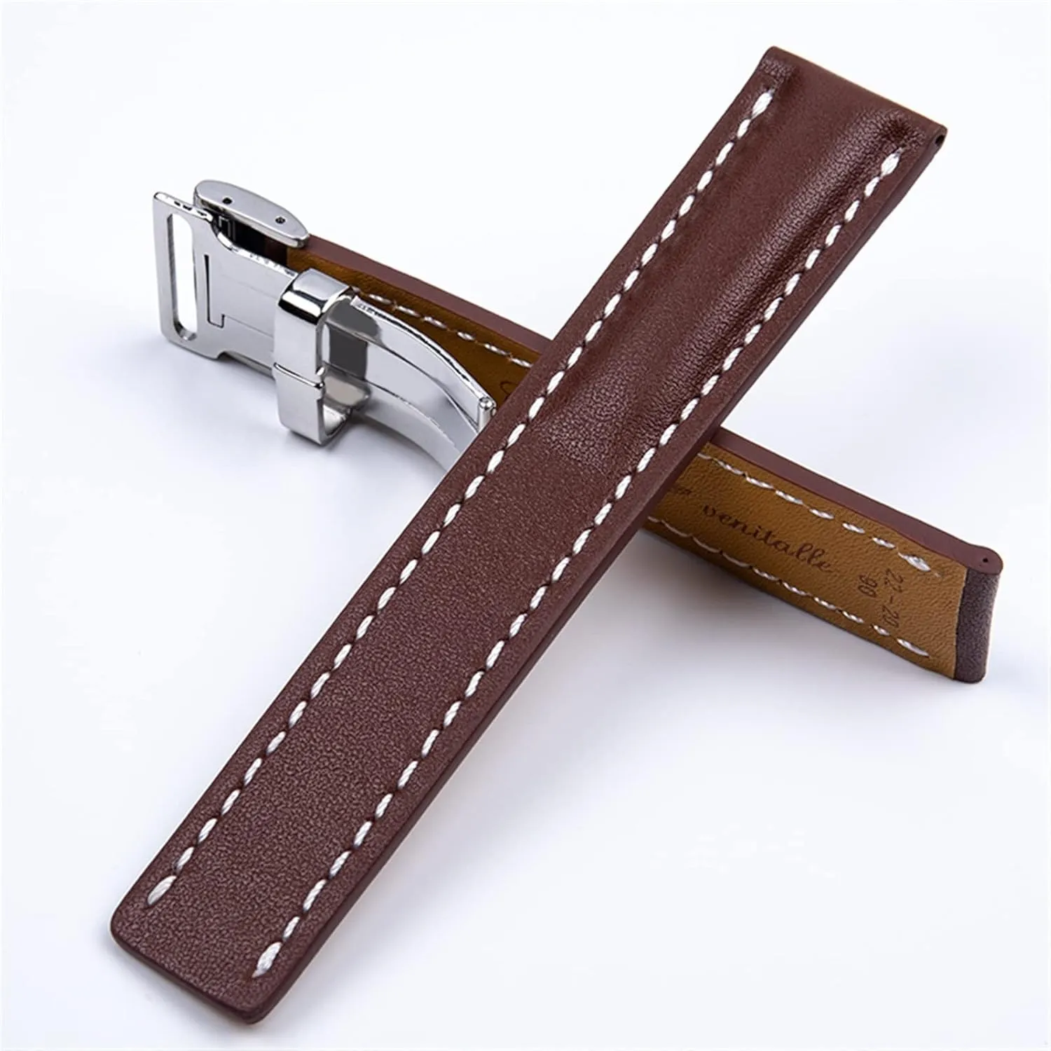 22/24mm Fit for Breitling Strap Italy Genuine Leather watch band Premier B01 Colt Chronograph Avenger AVIATOR 8 316L buckle