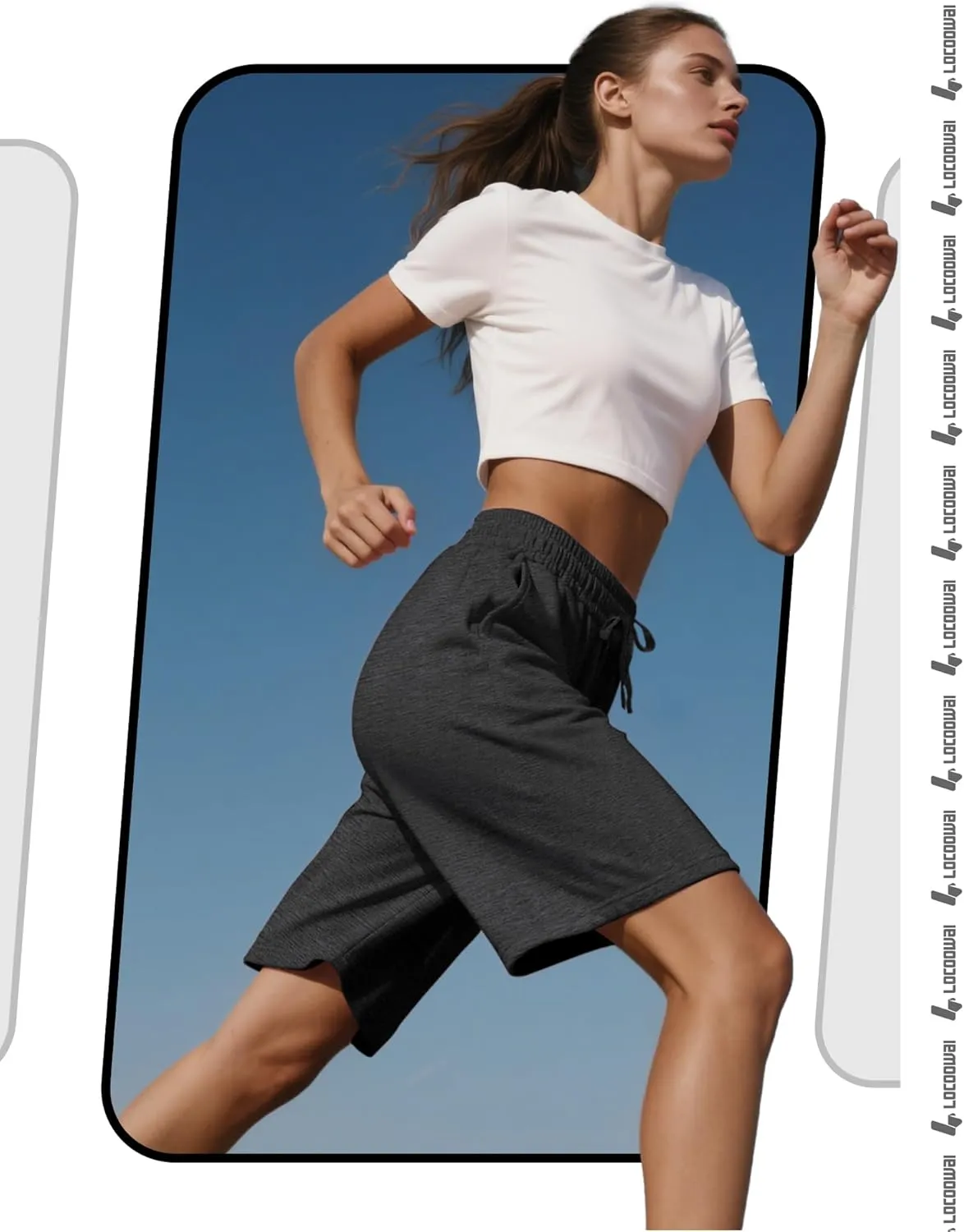 3 Pcs Women Quick Dry Shorts High Waisted Bermuda Shorts for Yoga Athletic Drawstring Bermuda Shorts with Pocket