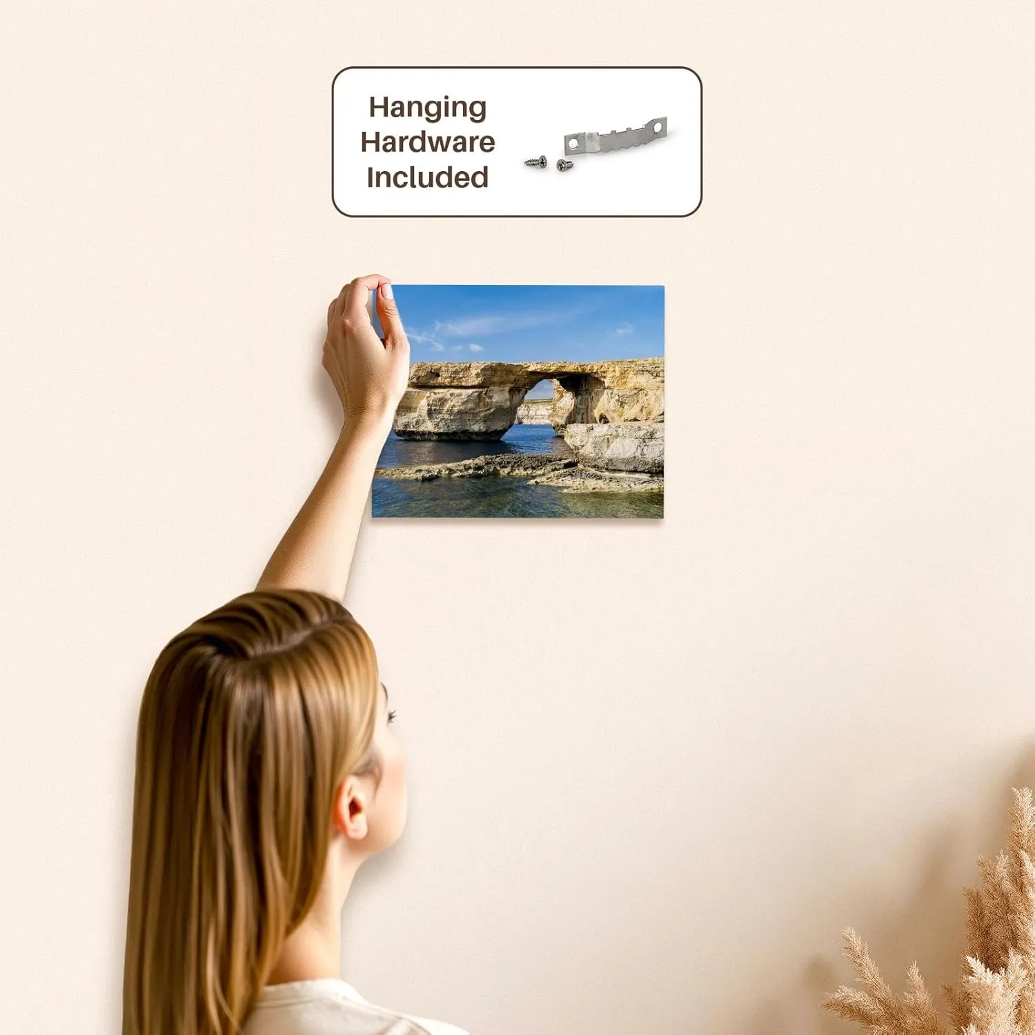 3dRose, Azure Window, an iconic natural arch at the coast of Gozo, Malta, Museum Grade Canvas Wrap 10x8