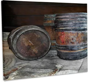 3dRose, Barrels on the Dock, Museum Grade Canvas Wrap 10x8