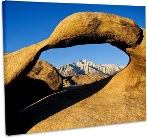 3dRose, California, Eastern Sierra, Lone Pine Peak through Mobius arch, Museum Grade Canvas Wrap 20x16