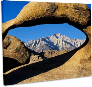 3dRose, California, Eastern Sierra. Lone Pine Peak through Mobius arch, Museum Grade Canvas Wrap 20x16