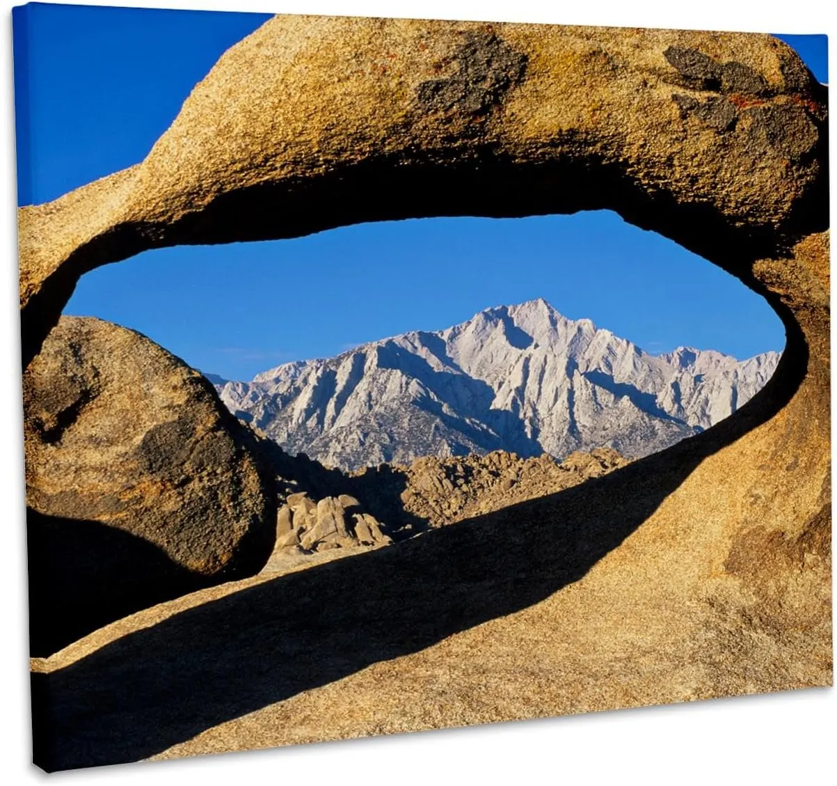 3dRose, California, Eastern Sierra. Lone Pine Peak through Mobius arch, Museum Grade Canvas Wrap 20x16