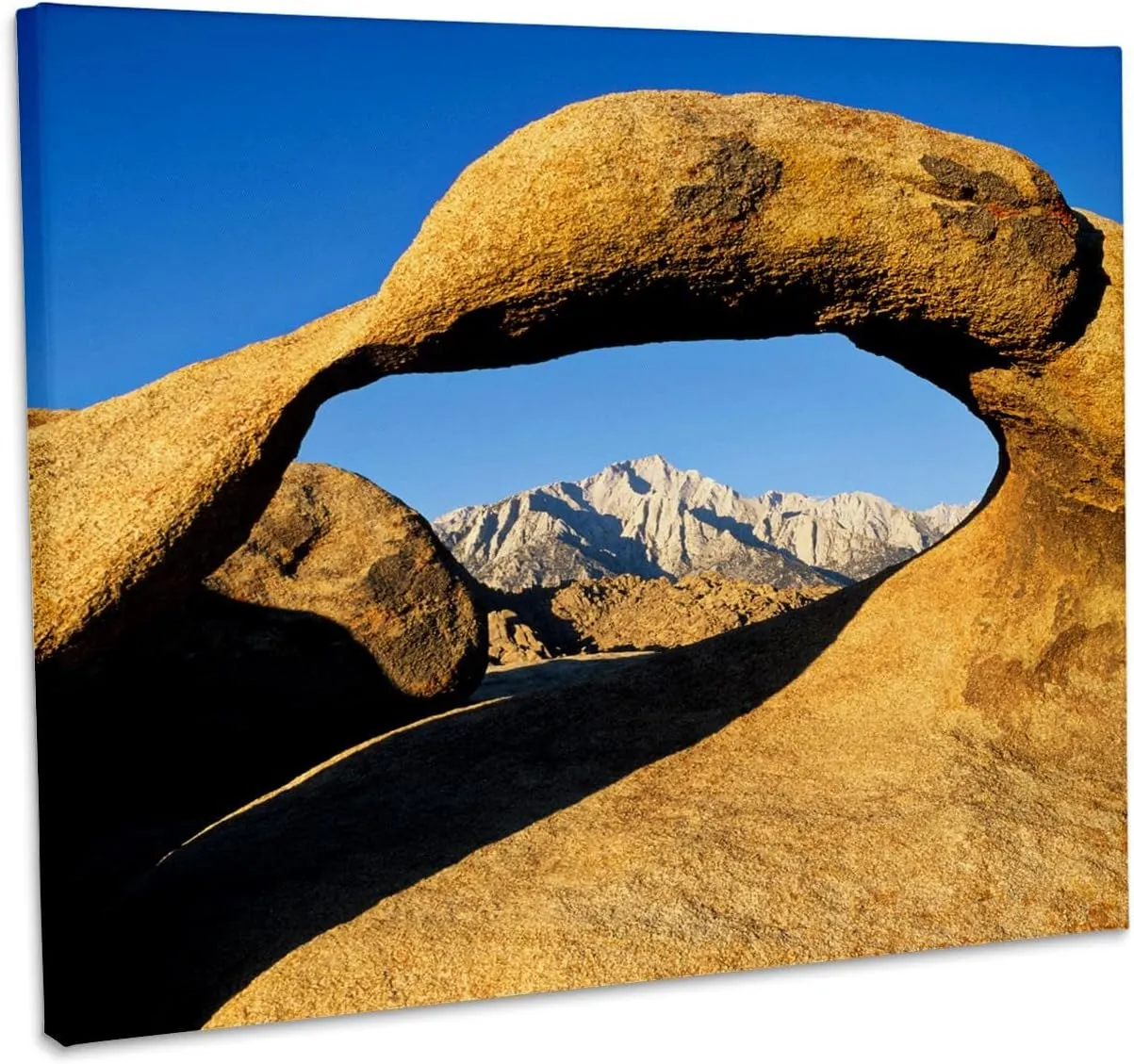 3dRose, California, Eastern Sierra, Lone Pine Peak through Mobius arch, Museum Grade Canvas Wrap 20x16
