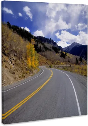3dRose, CO, Telluride, Scenic mountain roadway - US06 RER0009 - Ric Ergenbright, Museum Grade Canvas Wrap 16x20