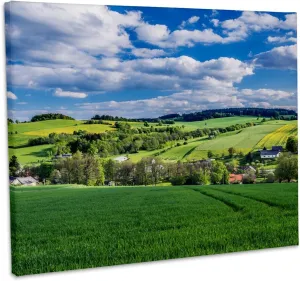 3dRose, Czech Republic, Bohemia, Spring Farm Fields., Museum Grade Canvas Wrap 14x11