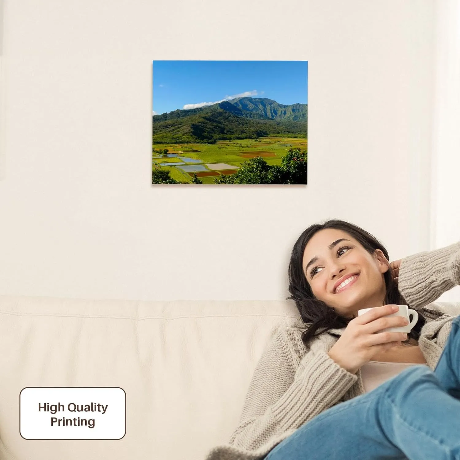 3dRose, Hanalei Valley Lookout, Taro fields, Kauai, Hawaii, Museum Grade Canvas Wrap 14x11