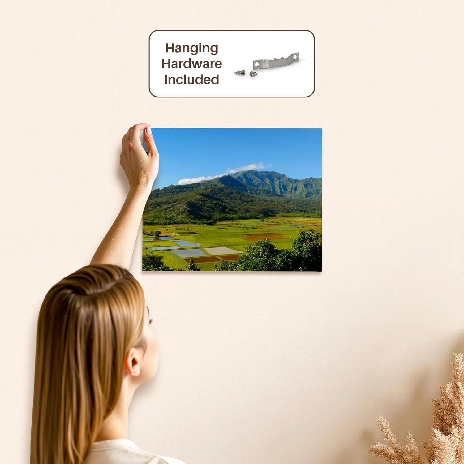 3dRose, Hanalei Valley Lookout, Taro fields, Kauai, Hawaii, Museum Grade Canvas Wrap 14x11