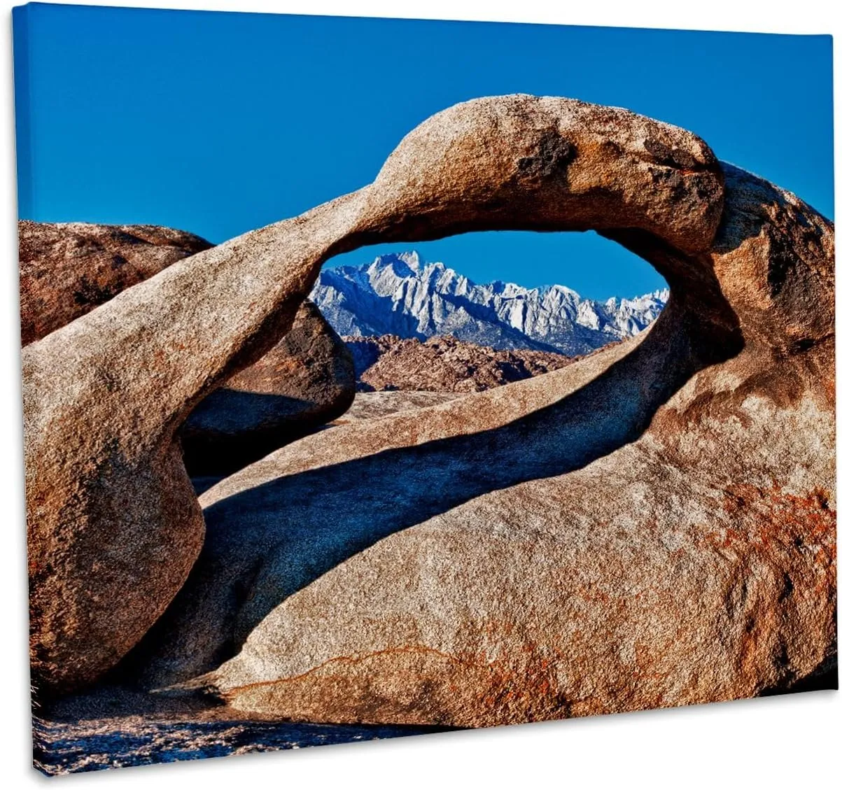 3dRose, Mobius Arch Framing Mt. Whitney in Long Pine, California, USA, Museum Grade Canvas Wrap 10x8