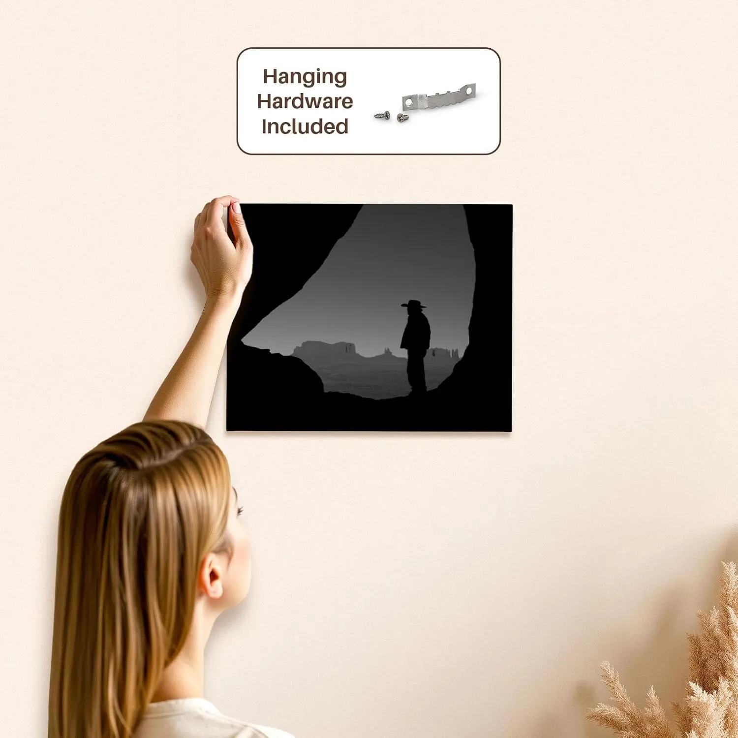 3dRose, Navajo Indian Guide, Teardrop Arch, Monument Valley, Arizona, USA, Museum Grade Canvas Wrap 14x11