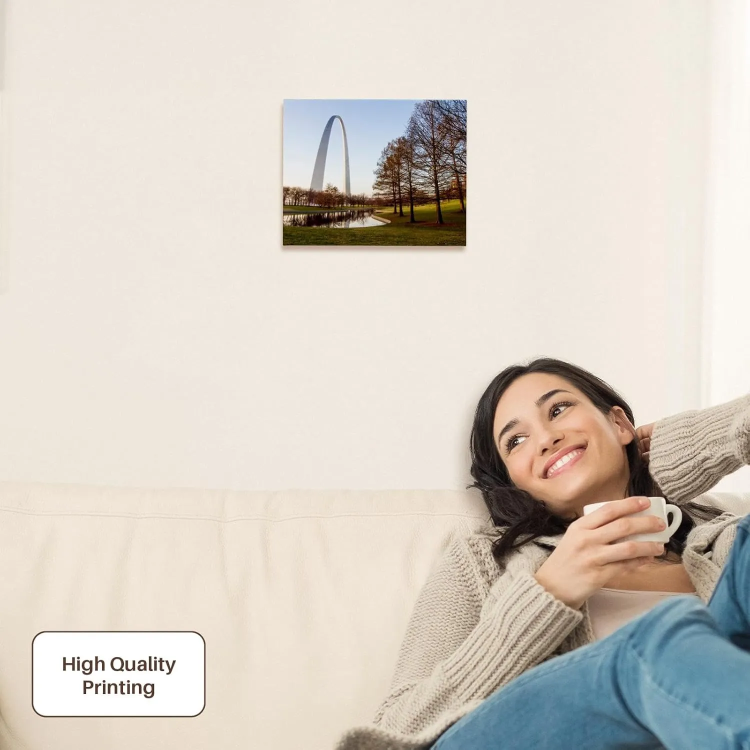 3dRose, St. Louis Gateway Arch, Missouri at sunrise, Museum Grade Canvas Wrap 10x8
