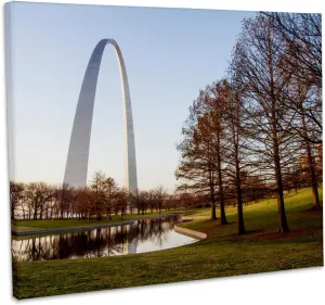 3dRose, St. Louis Gateway Arch, Missouri at sunrise, Museum Grade Canvas Wrap 10x8