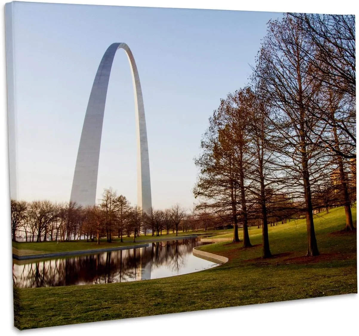 3dRose, St. Louis Gateway Arch, Missouri at sunrise, Museum Grade Canvas Wrap 10x8