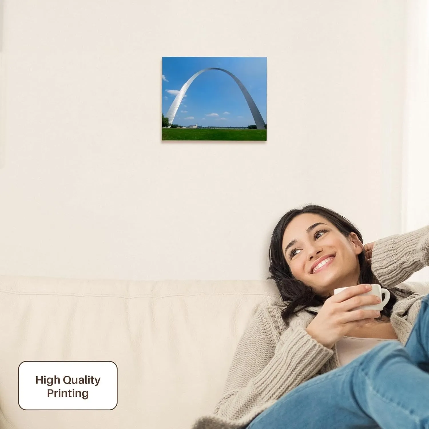 3dRose, St Louis, Missouri, The Gateway Arch, Museum Grade Canvas Wrap 10x8