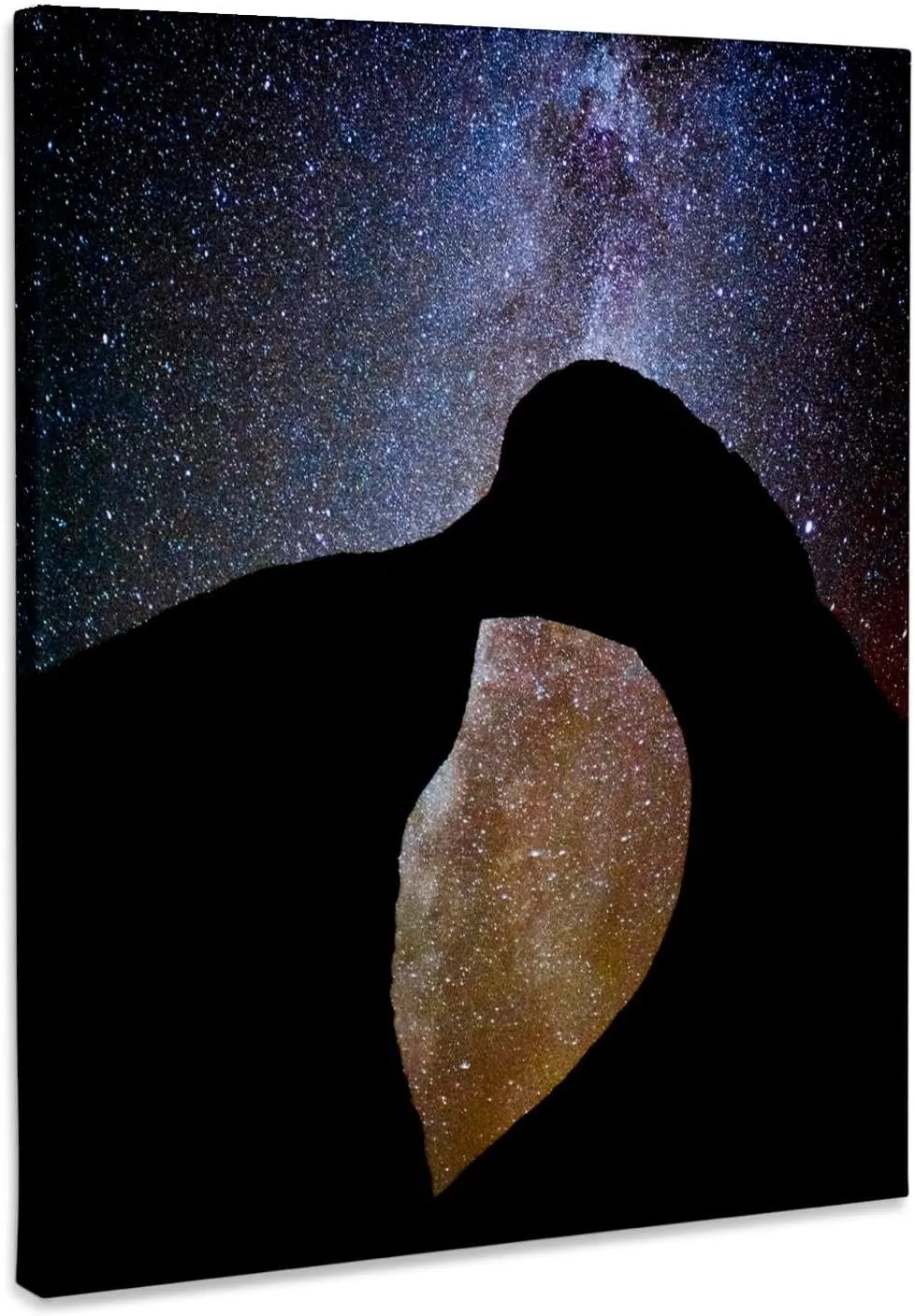 3dRose, Usa, California. Alabama Hills, Starry night image of Mobius Arch., Museum Grade Canvas Wrap 8x10