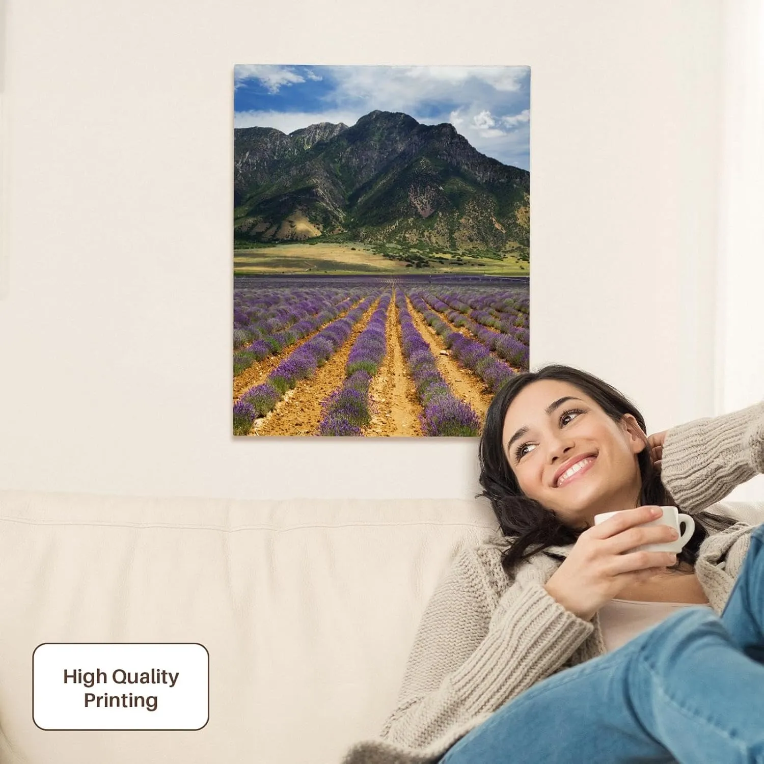 3dRose, USA, Juab County, Mona, Lavender field, Museum Grade Canvas Wrap 16x20