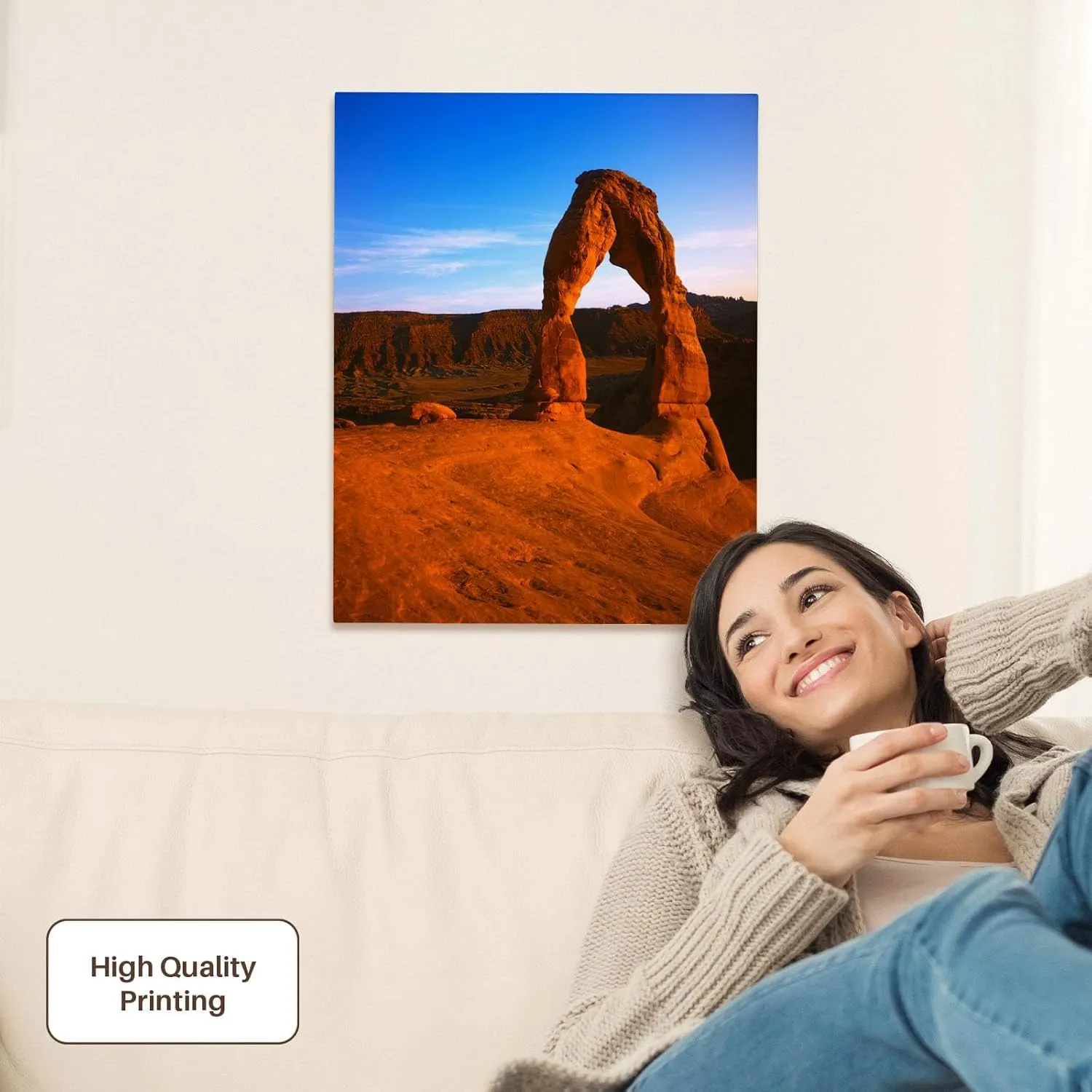 3dRose, USA, Utah, Arches NP, Delicate Arch, Museum Grade Canvas Wrap 16x20