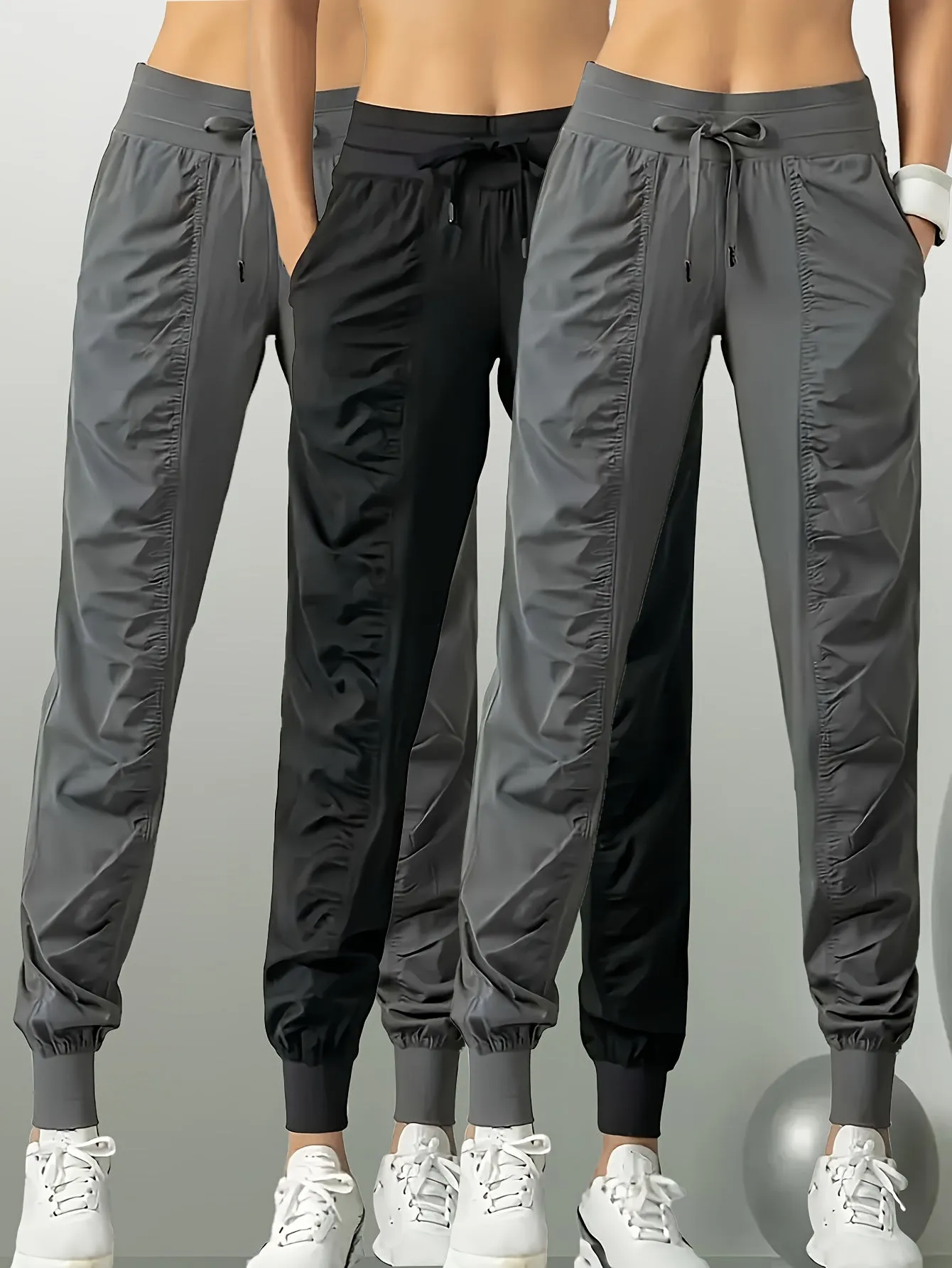 3pcs Women's Quick-Dry Tracksuit Pants with Drawstring