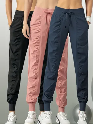 3pcs Women's Quick-Dry Tracksuit Pants with Drawstring