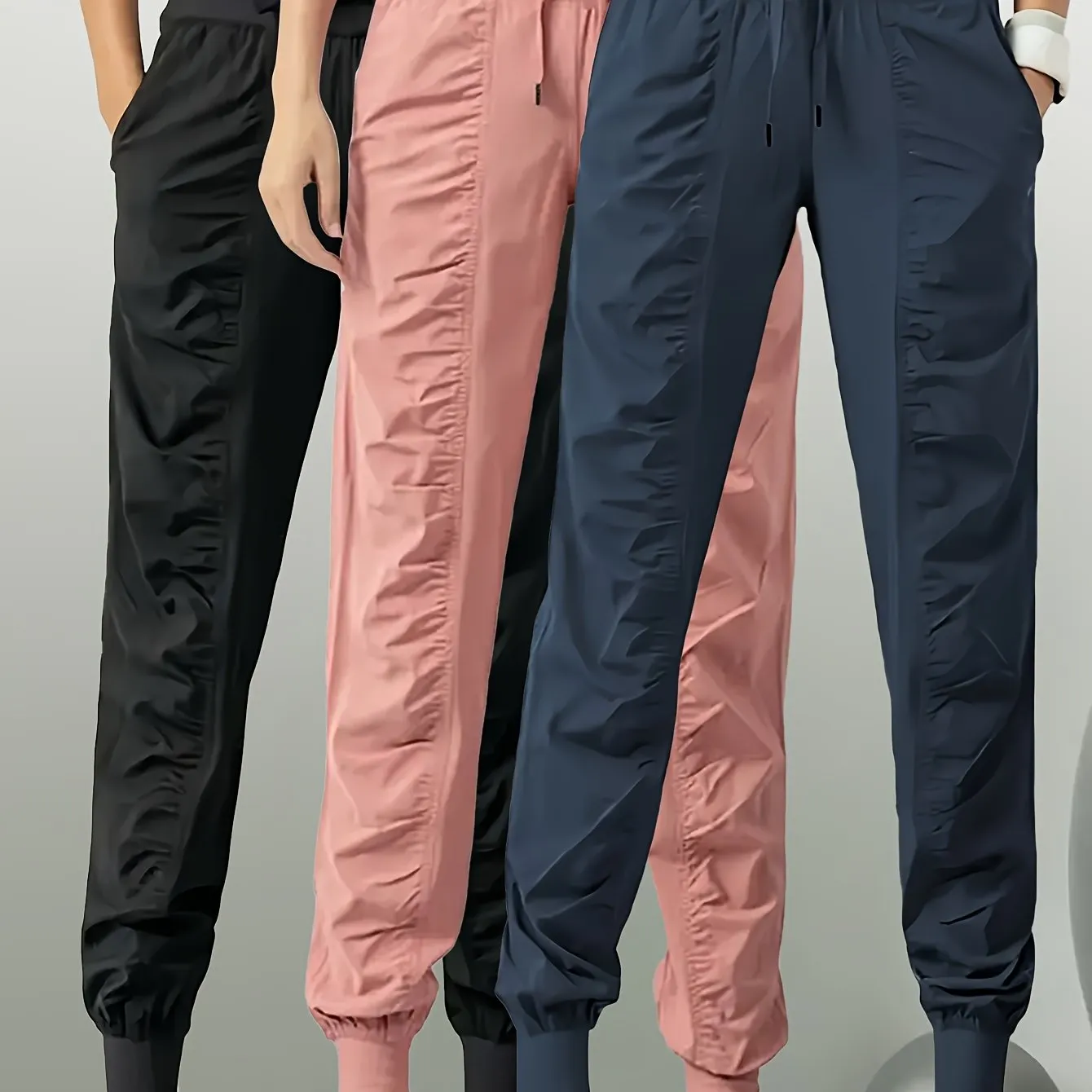 3pcs Women's Quick-Dry Tracksuit Pants with Drawstring