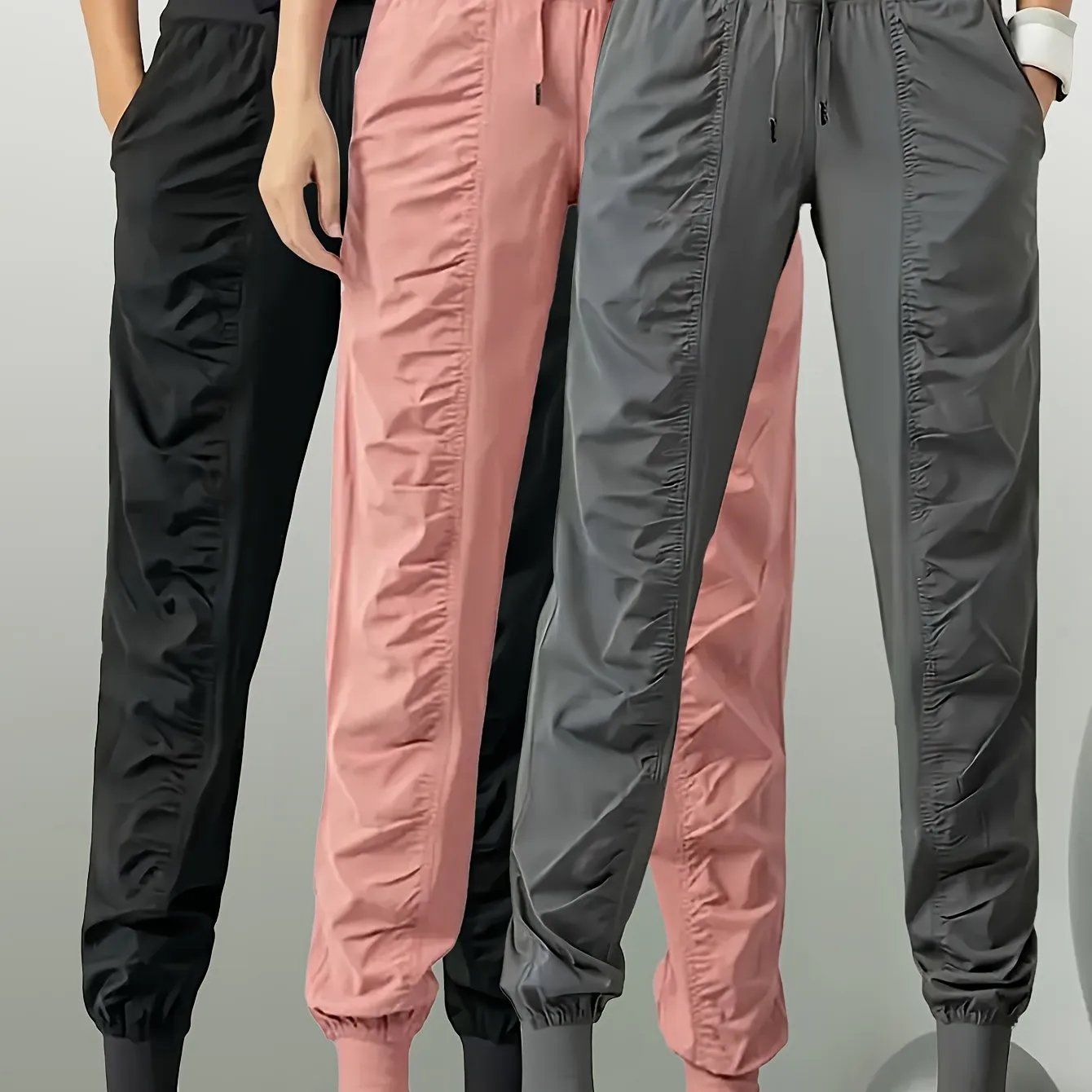3pcs Women's Quick-Dry Tracksuit Pants with Drawstring