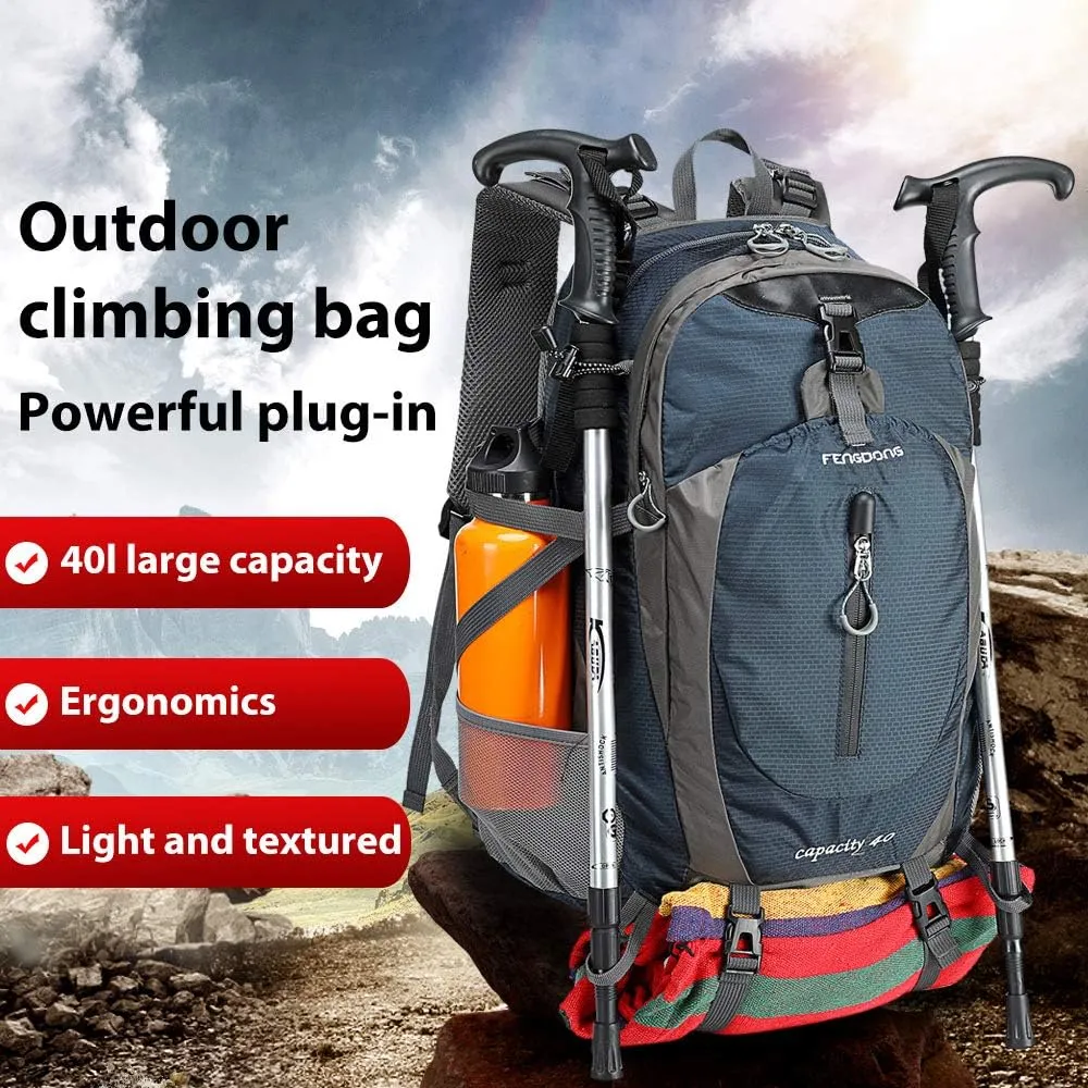 40L Waterproof Lightweight Hiking,Camping,Travel Backpack for Men Women